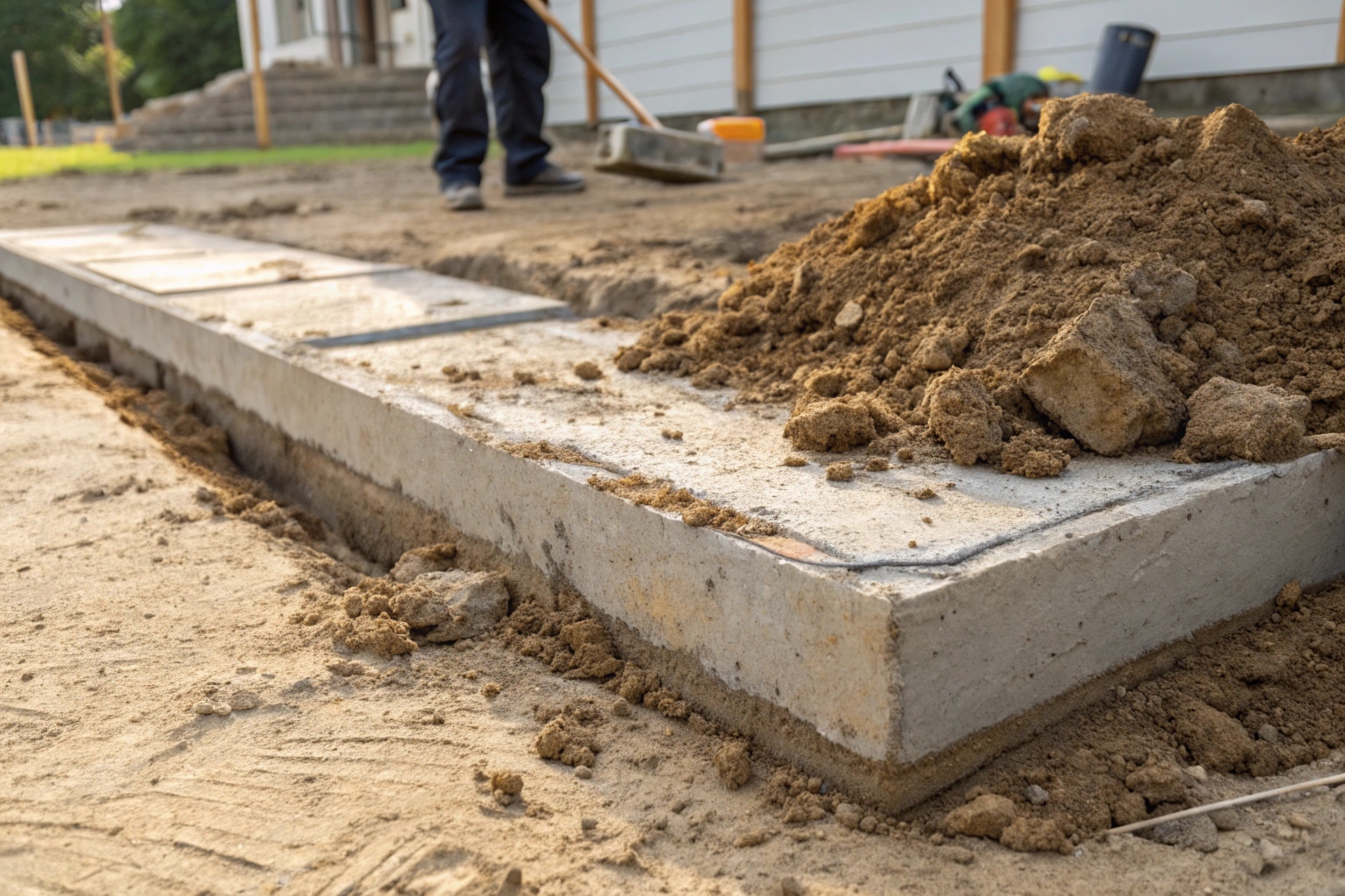 Clean hand-trimmed foundation footing base ready for certifier inspection