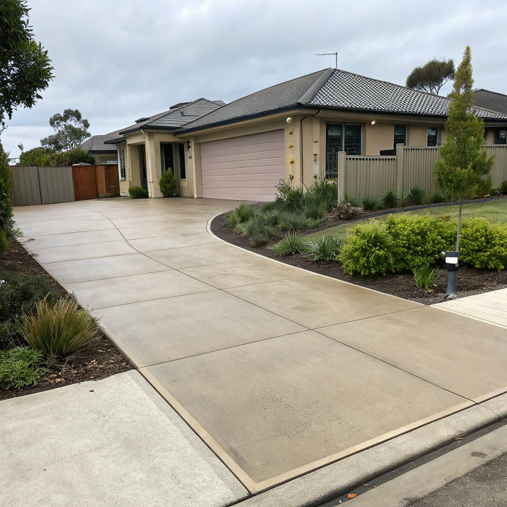Coloured concrete driveway Kingscliff — Tweed Heads Concrete Contractor