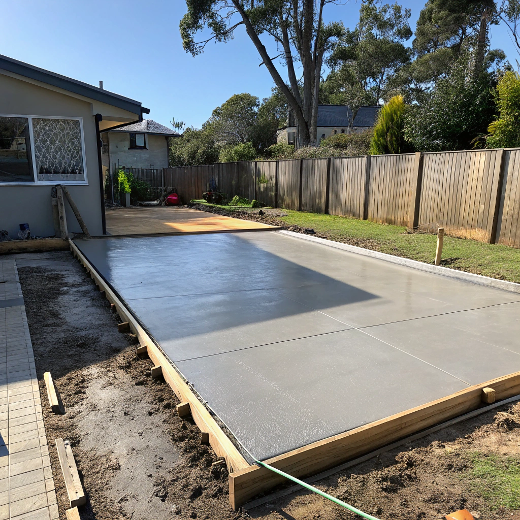 Exposed aggregate concrete driveway at a Tweed Heads residential property