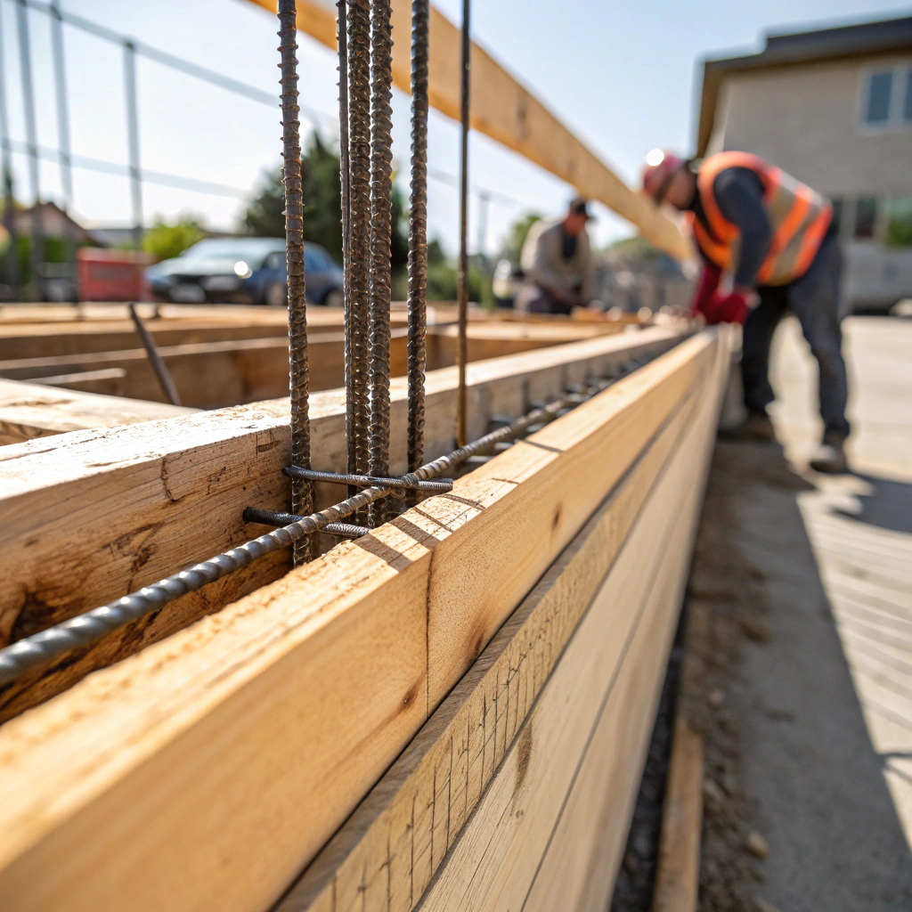 Thickened edge beam formwork detail on residential garage slab